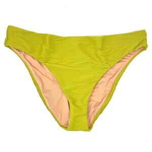 J. Crew Ribbed High-Rise Cheeky Bikini Bottom Lime Green Women's XXL BE808 $59